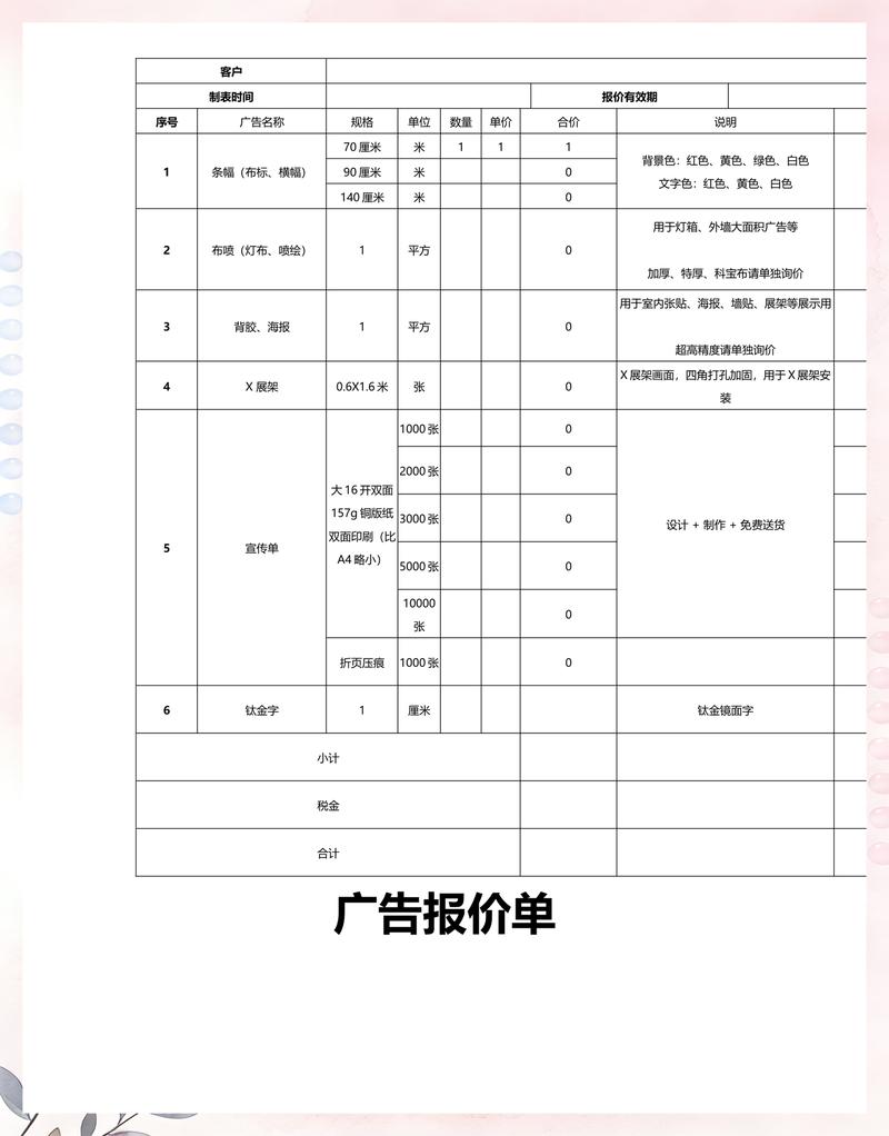 广告报价